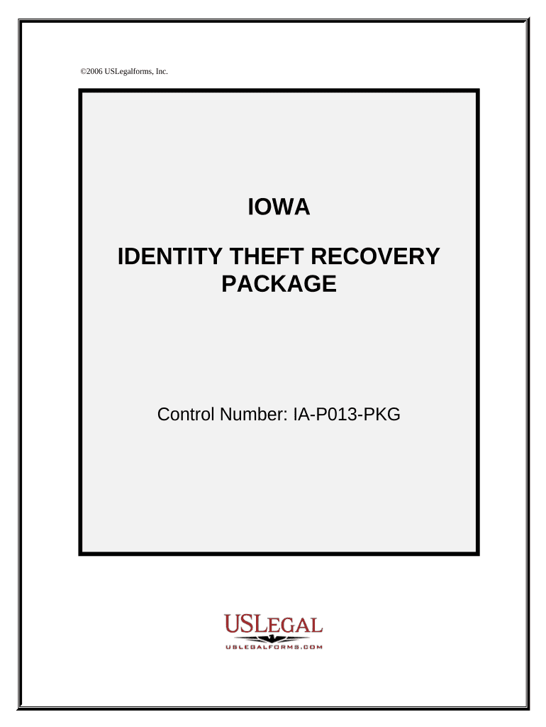 Identity Theft Recovery Package Iowa  Form