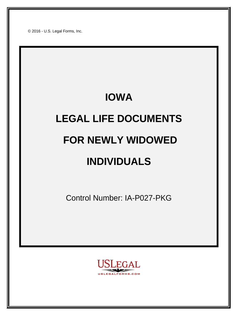 Newly Widowed Individuals Package Iowa  Form