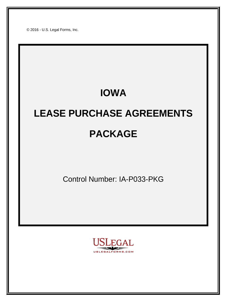 Lease Purchase Agreements Package Iowa  Form