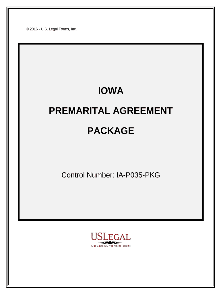 Premarital Agreements Package Iowa  Form