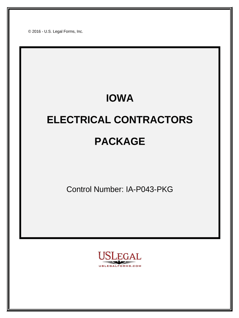 Electrical Contractor Package Iowa  Form