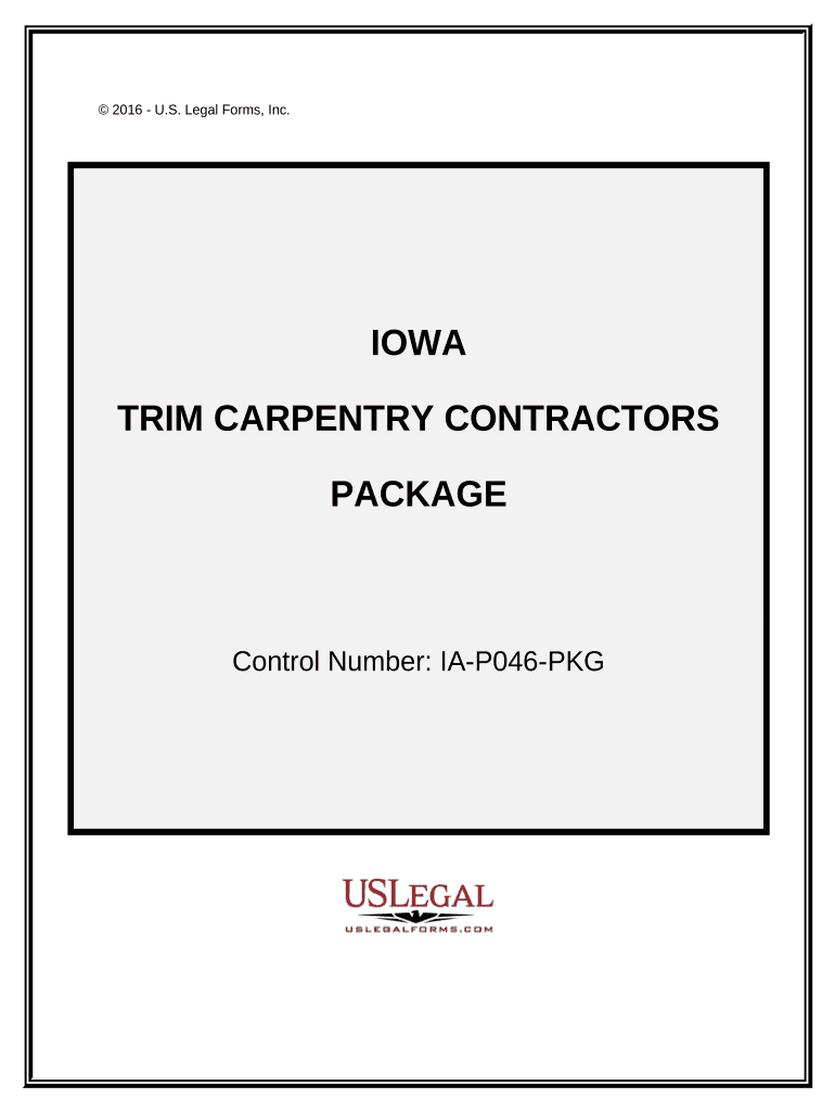 Trim Carpentry Contractor Package Iowa  Form