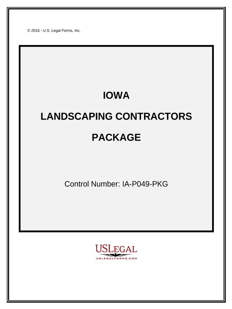 Landscaping Contractor Package Iowa  Form