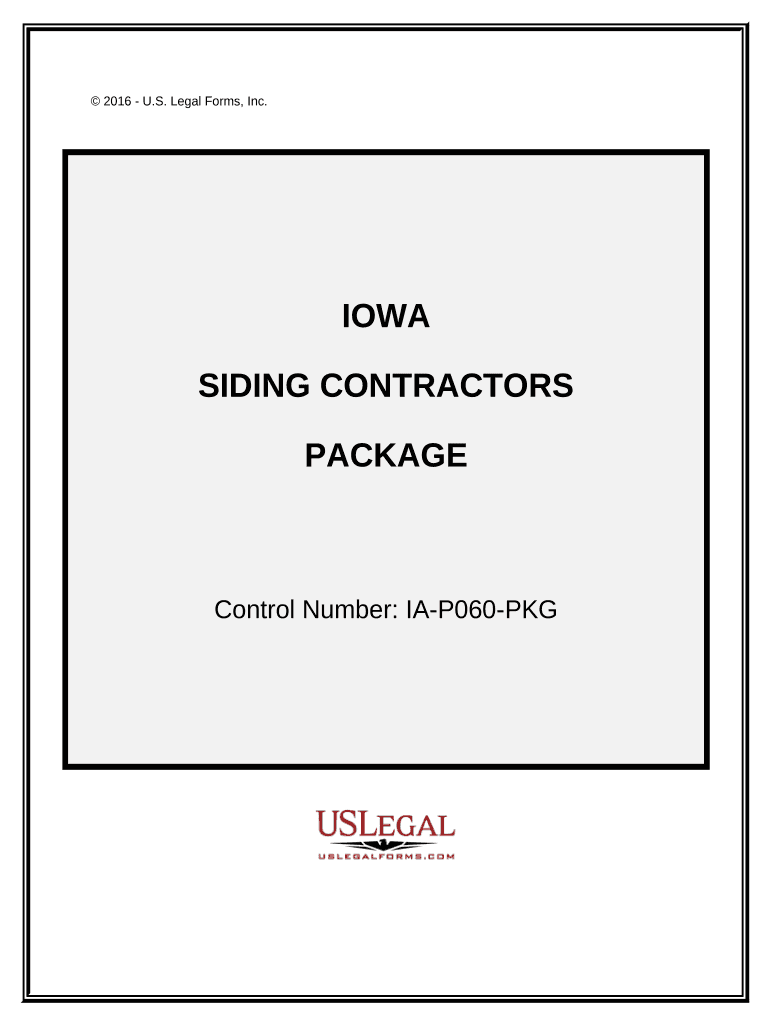Siding Contractor Package Iowa  Form