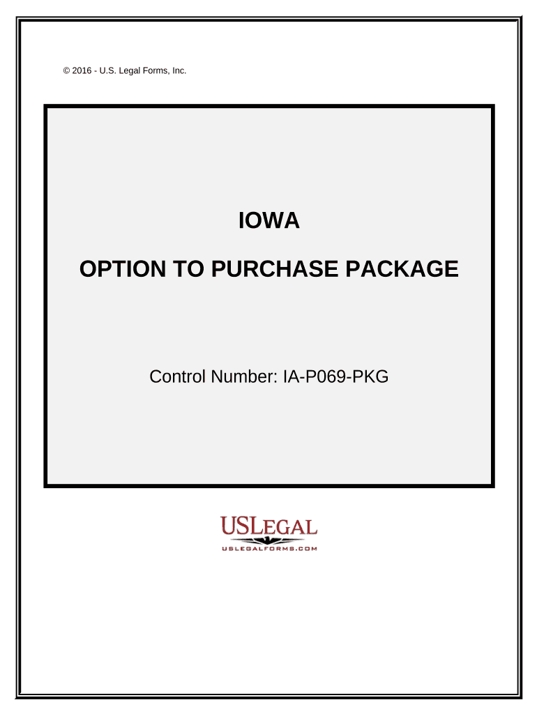 Option to Purchase Package Iowa  Form