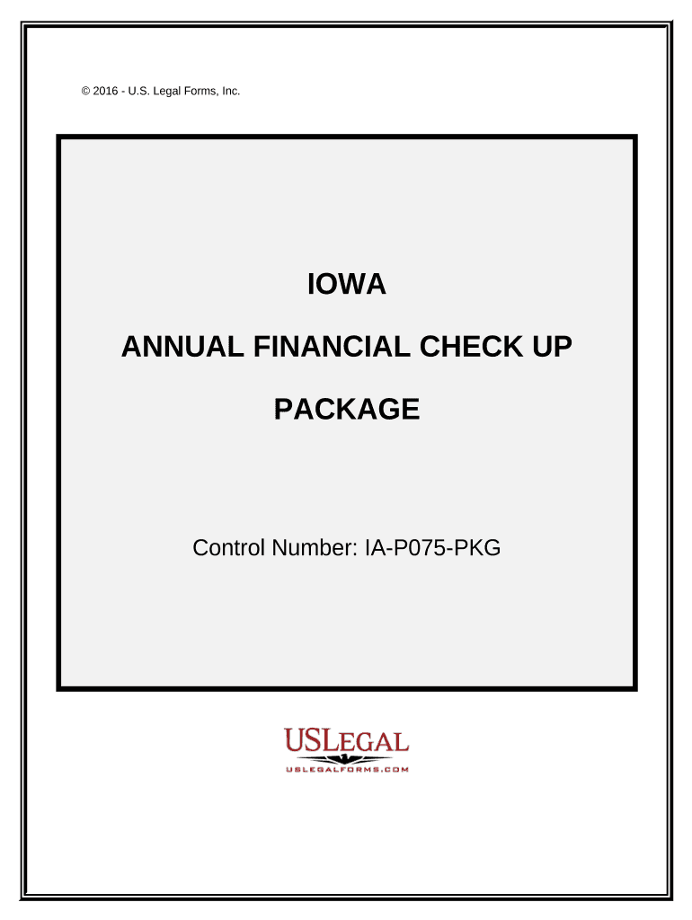 Annual Financial Checkup Package Iowa  Form
