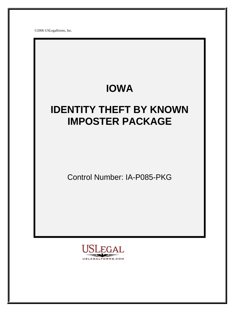 Identity Theft by Known Imposter Package Iowa  Form