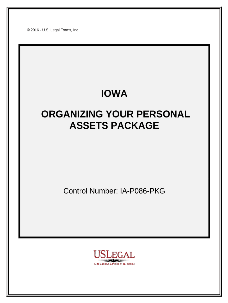 Organizing Your Personal Assets Package Iowa  Form