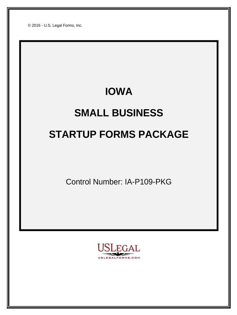 Iowa Small Business Startup Package Iowa  Form