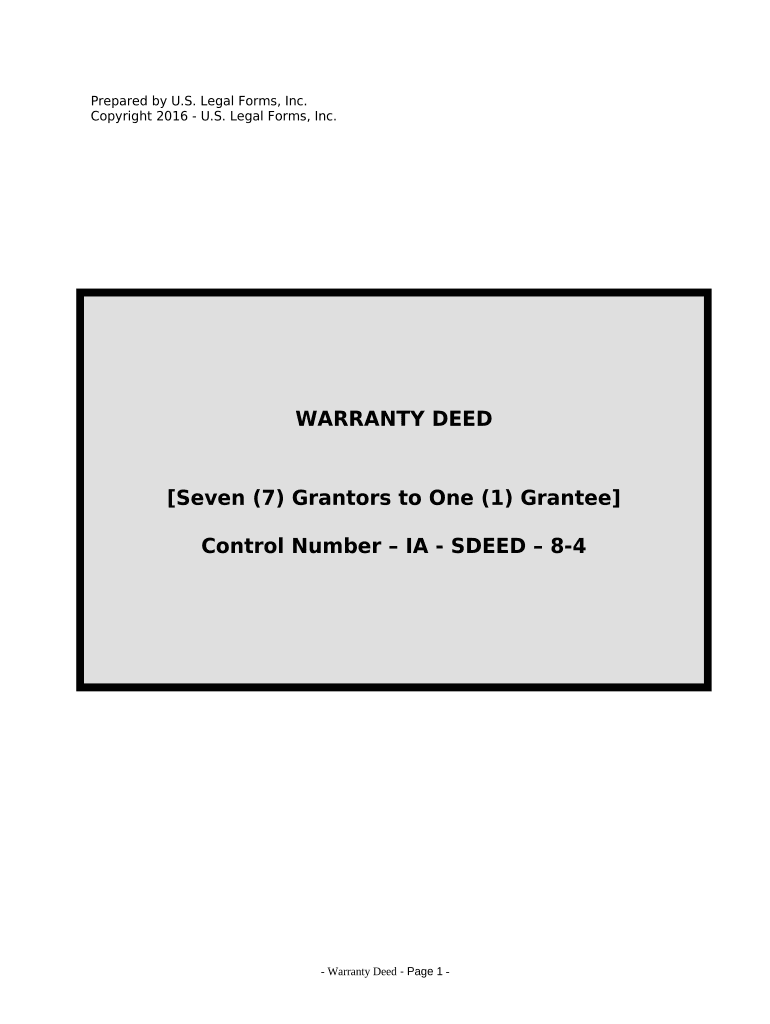 Iowa Warranty Deed  Form