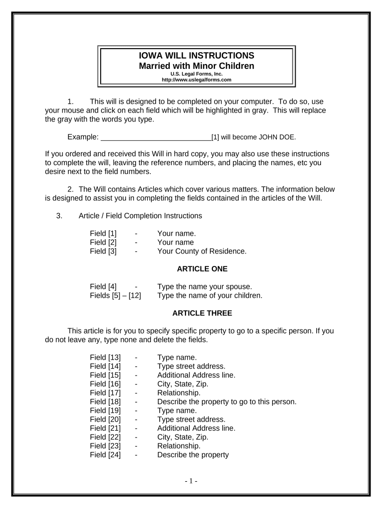 Iowa Married  Form