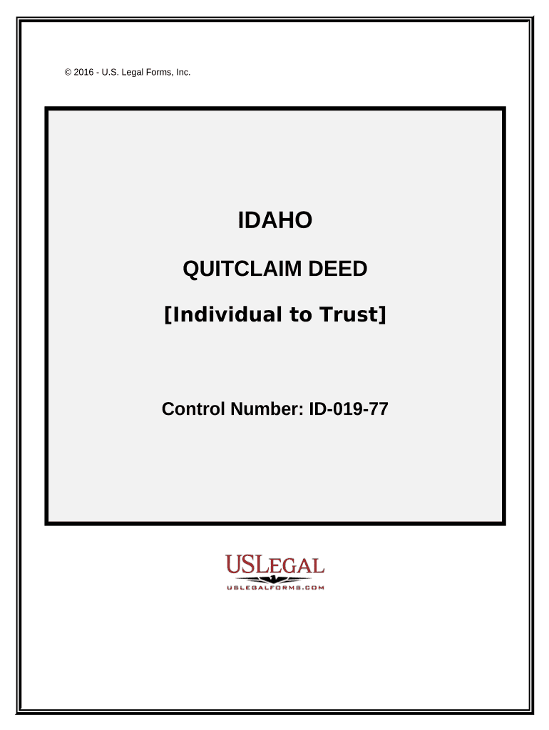 Quitclaim Deed Individual to Trust Idaho  Form