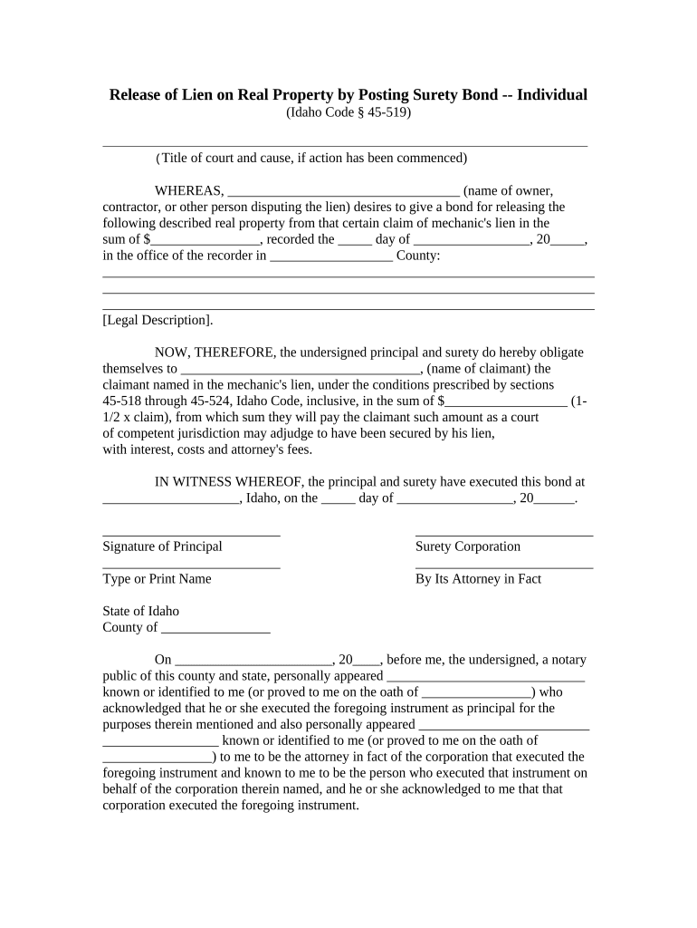 Idaho Release  Form