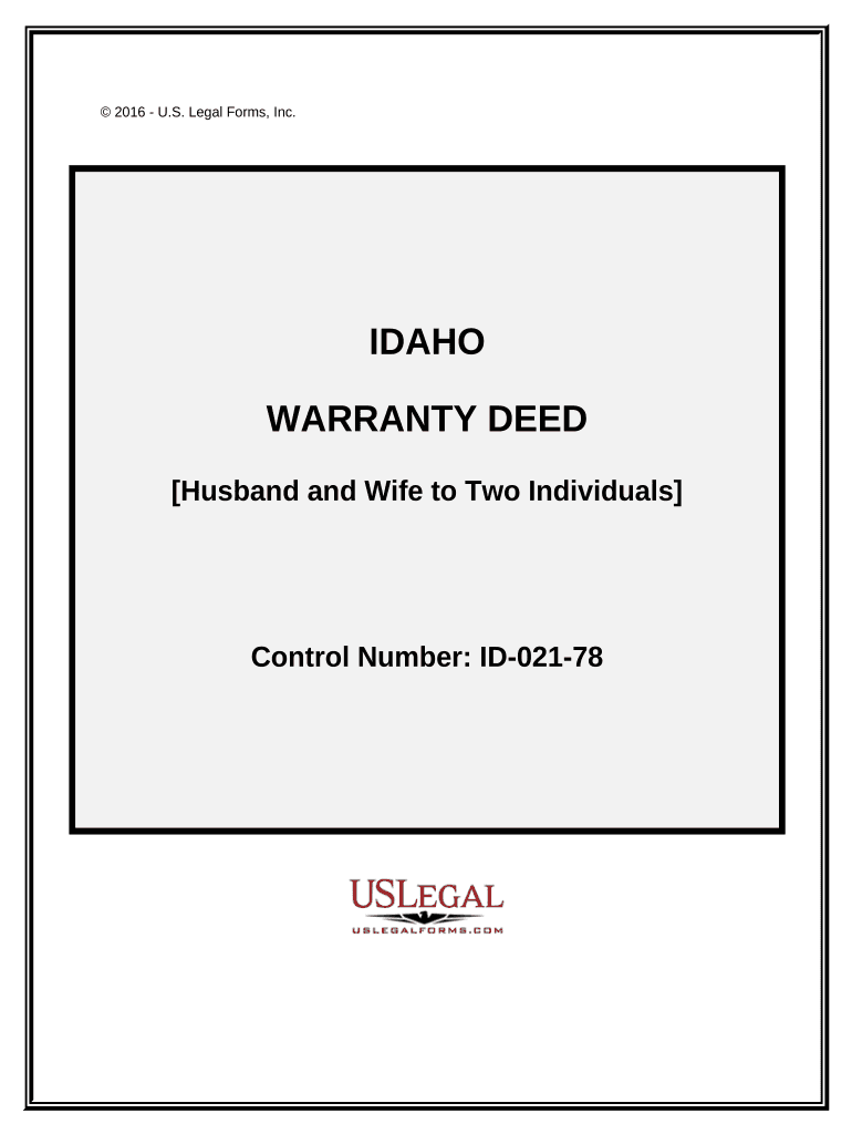Warranty Deed Husband and Wife to Two Individuals Idaho  Form