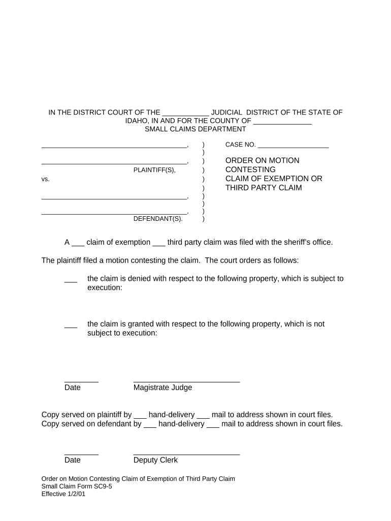 Contesting Claim  Form