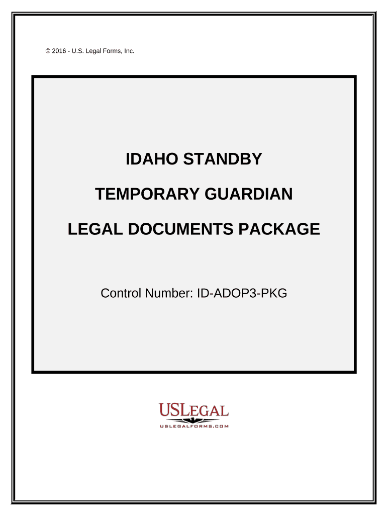 Idaho Standby Temporary Guardian Legal Documents Package Idaho  Form