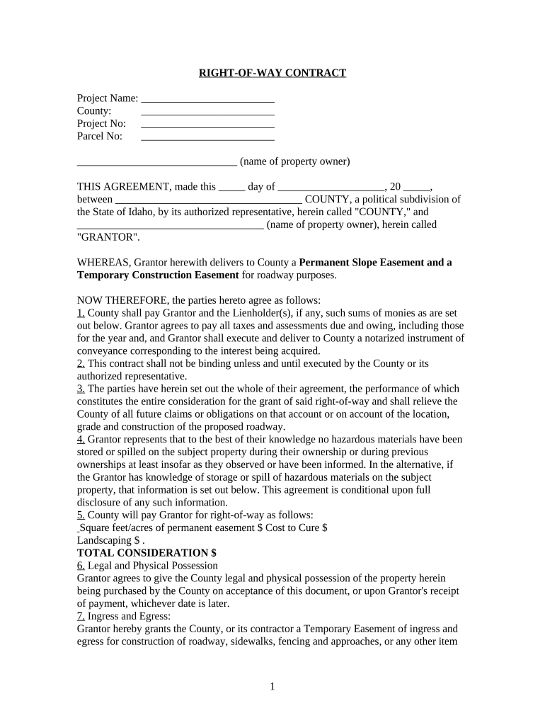 Easement Roadway  Form