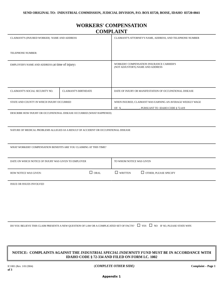 Idaho Workers  Form