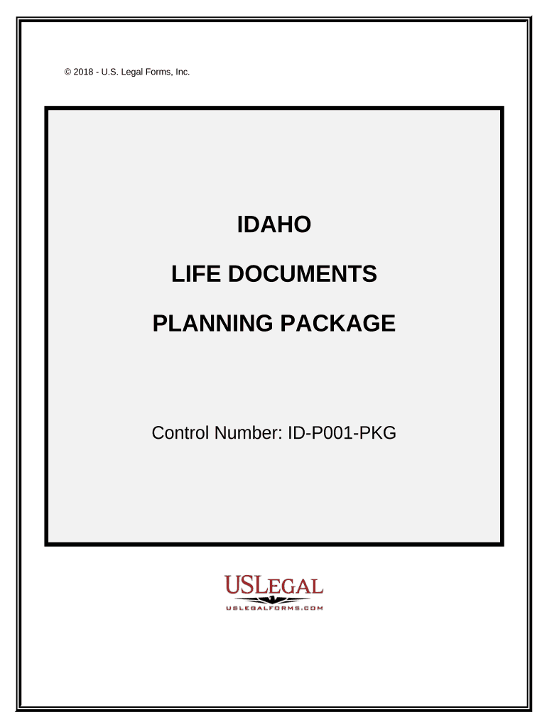 Life Documents Planning Package, Including Will, Power of Attorney and Living Will Idaho  Form