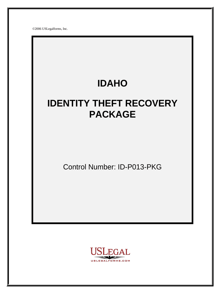 Identity Theft Recovery Package Idaho  Form