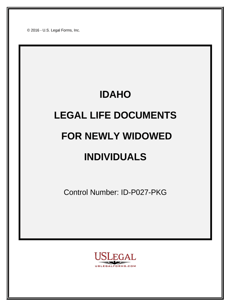 Newly Widowed Individuals Package Idaho  Form