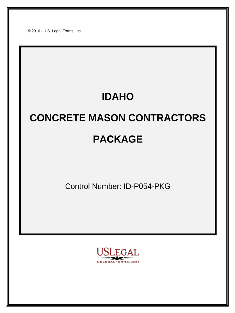 Concrete Mason Contractor Package Idaho  Form