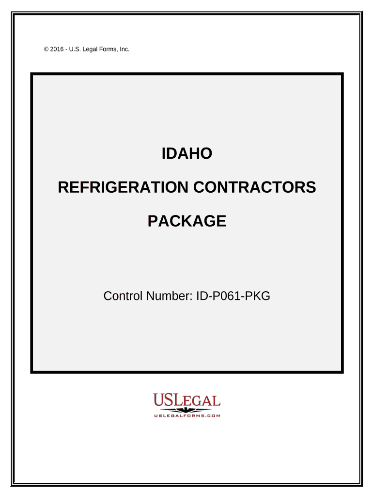 Refrigeration Contractor Package Idaho  Form