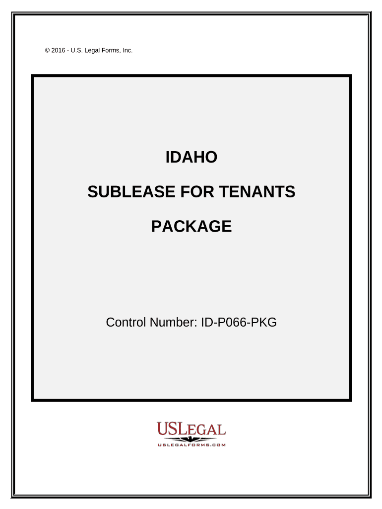Landlord Tenant Sublease Package Idaho  Form