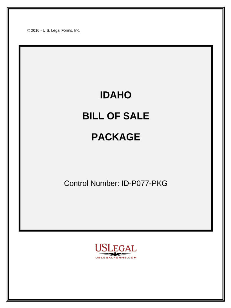 Bill of Sale Package Idaho  Form