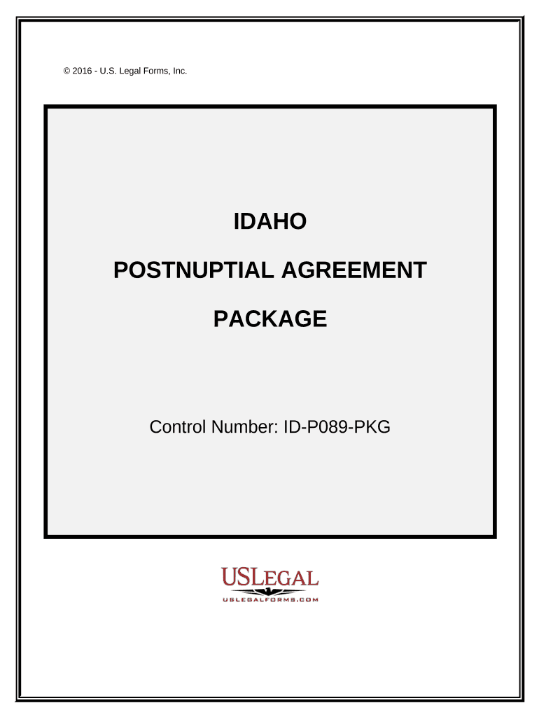 Postnuptial Agreements Package Idaho  Form