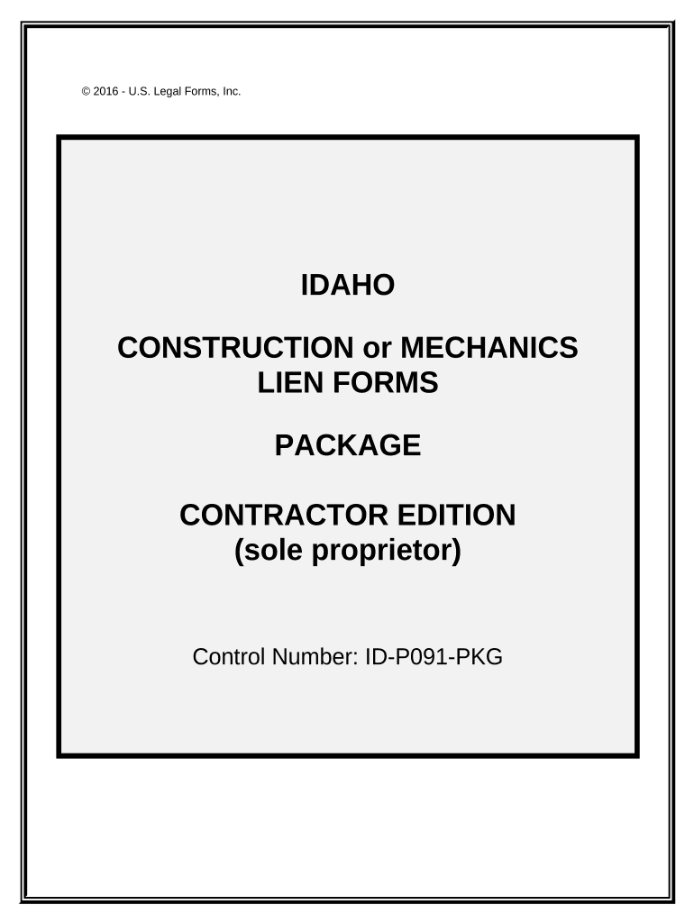 Idaho Mechanics Lien  Form