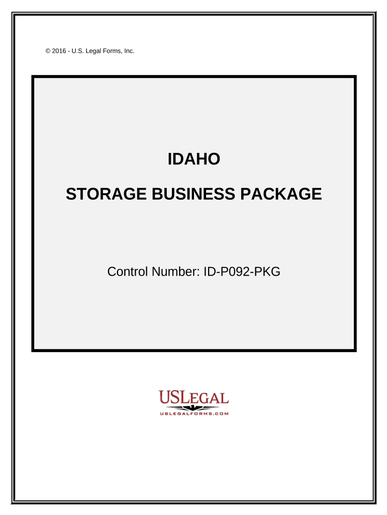 Storage Business Package Idaho  Form