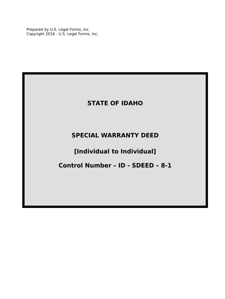 Special Warranty Deed Idaho Form