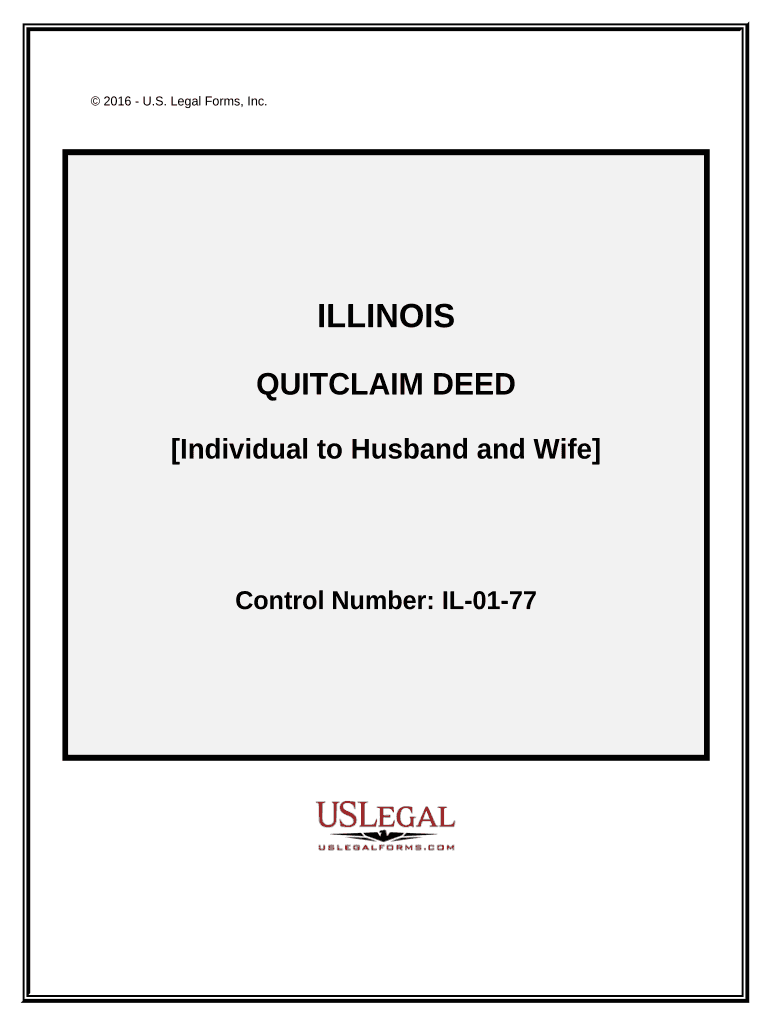 Quitclaim Deed from Individual to Husband and Wife Illinois  Form