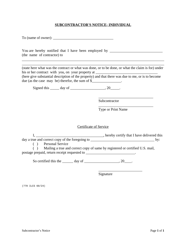 Illinois Day Notice Template  Form