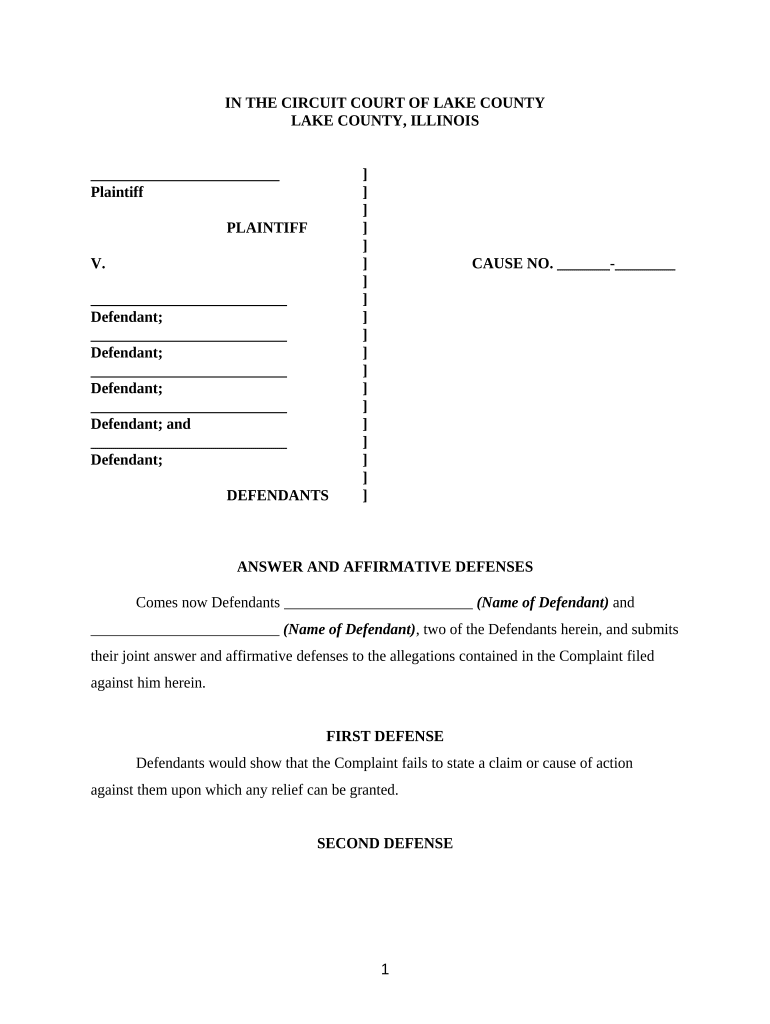 Illinois Foreclosure  Form