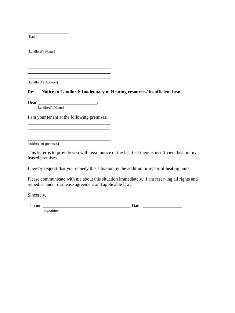 Letter Landlord About  Form
