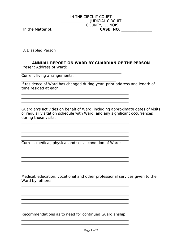 Illinois Annual Report Ward  Form