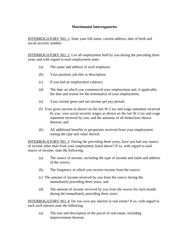 Illinois Matrimonial  Form