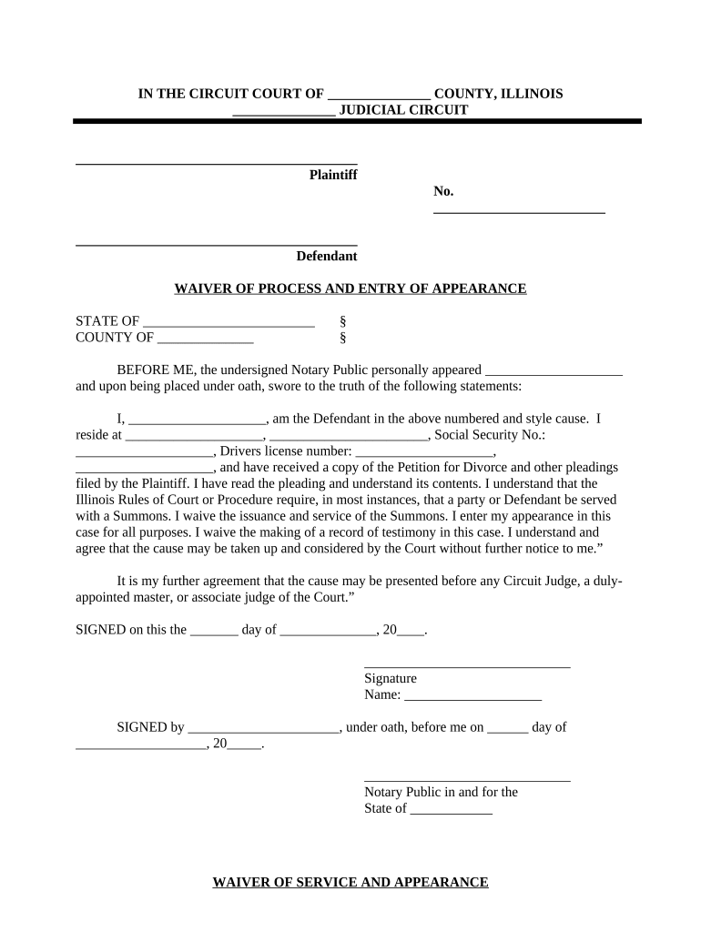 Illinois Entry Appearance Form