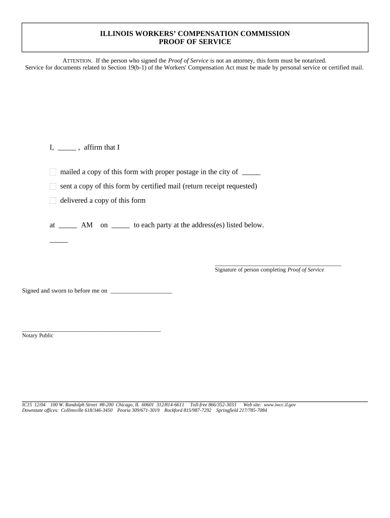 Illinois Proof Service  Form