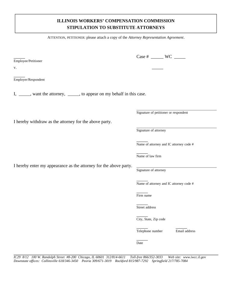 Attorneys Workers Compensation  Form