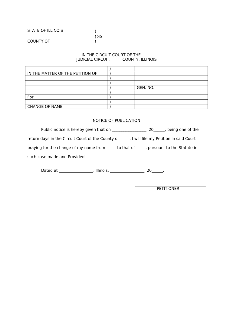 Notice Publication Name  Form