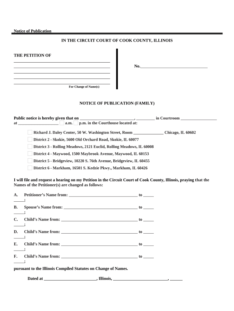 Illinois Notice Publication  Form