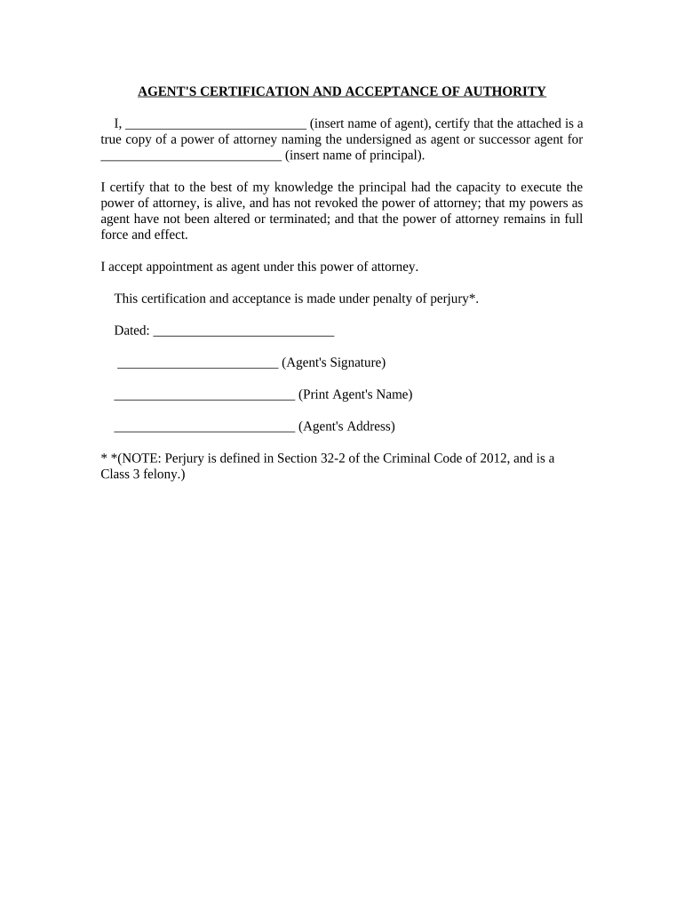 Agent Authority Form