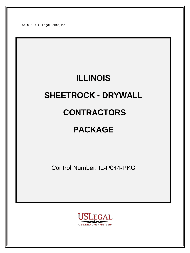 Sheetrock Drywall Contractor Package Illinois  Form