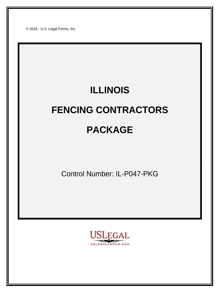 Fencing Contractor Package Illinois  Form