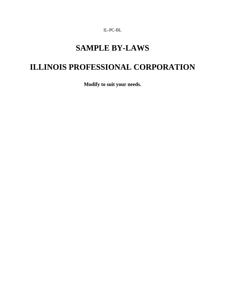 Sample Bylaws for an Illinois Professional Corporation Illinois  Form