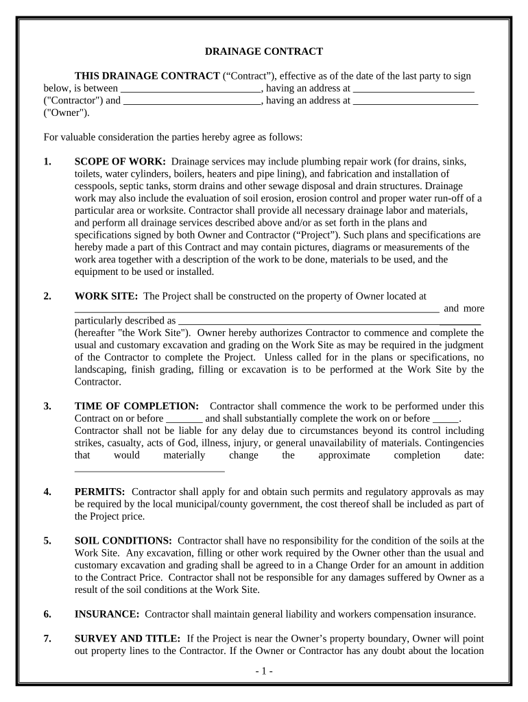 Indiana Drainage  Form