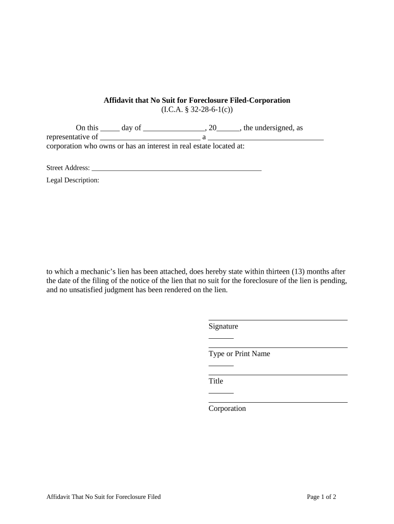 Suit Foreclosure  Form